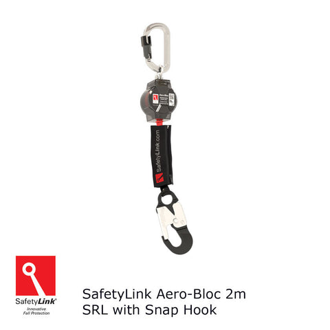 Aero-Bloc Self Retracting Lifeline 2m with Snap Hook