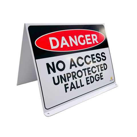 Warning Sign - Danger No Access Unprotected Fall Edge - A Type